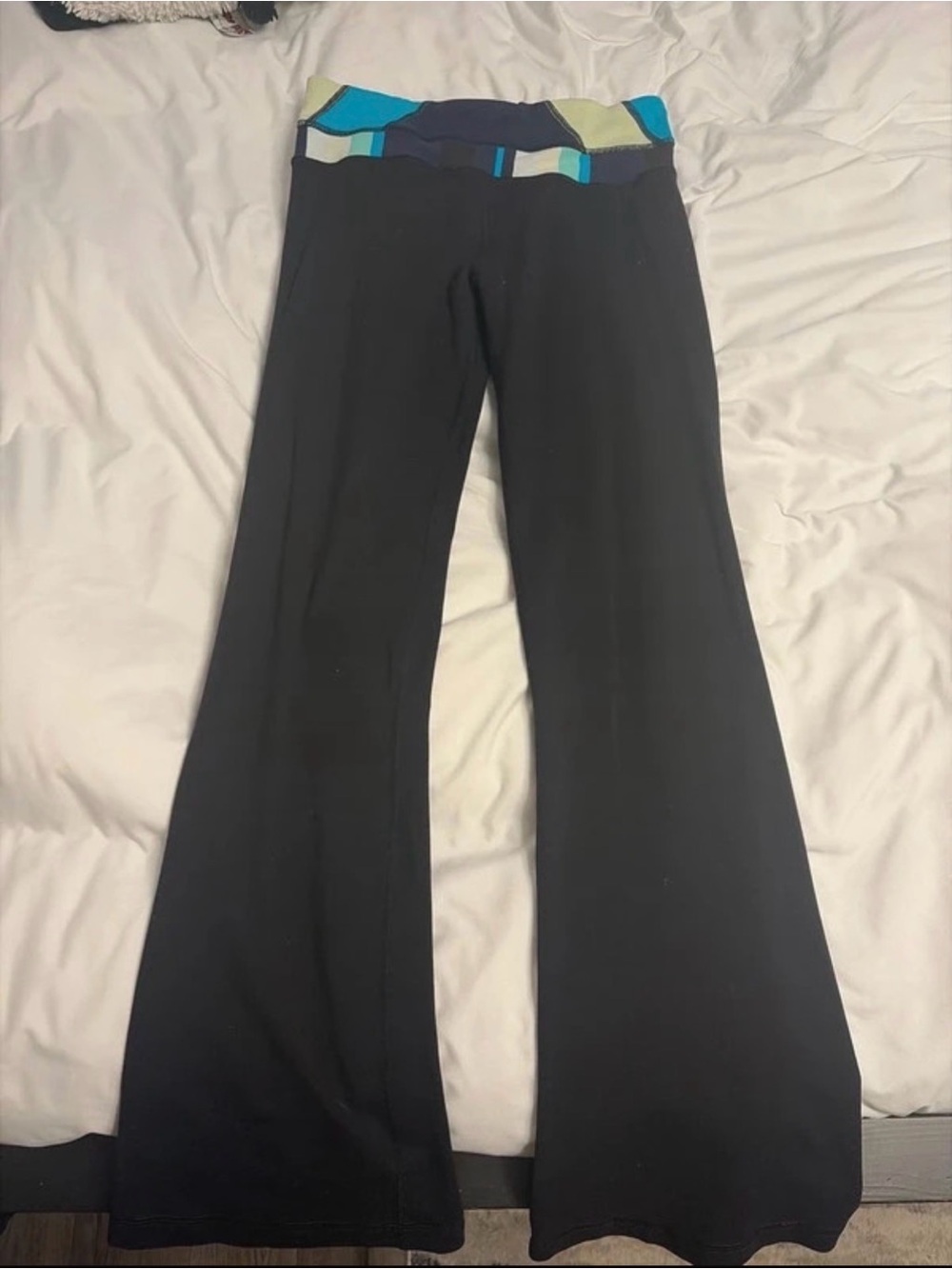 Lululemon Black Flare Pants with Colored Waist